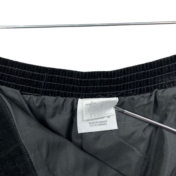 Tan Jay Womens 2 Pcs Suit Blazer and Skirt Velvet Gold Thread Trim Black 12/14 - Picture 8 of 9